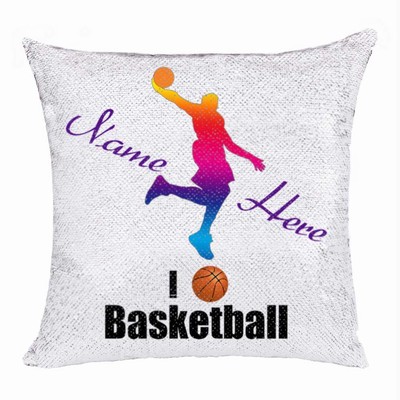 Unique Name Gift For Bastketball Player Creative Personalized Sequin Pillow